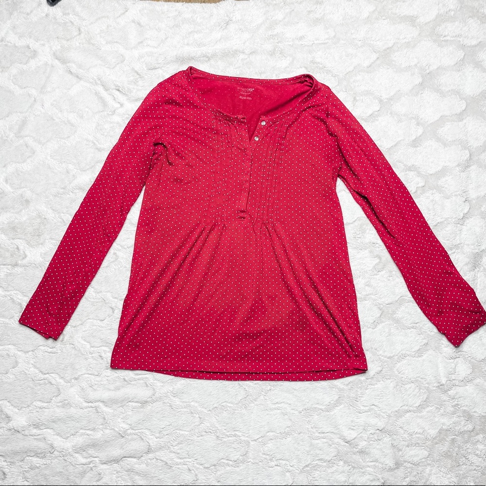 2 Pc Motherhood Maternity Red and White Maternity Pajamas S